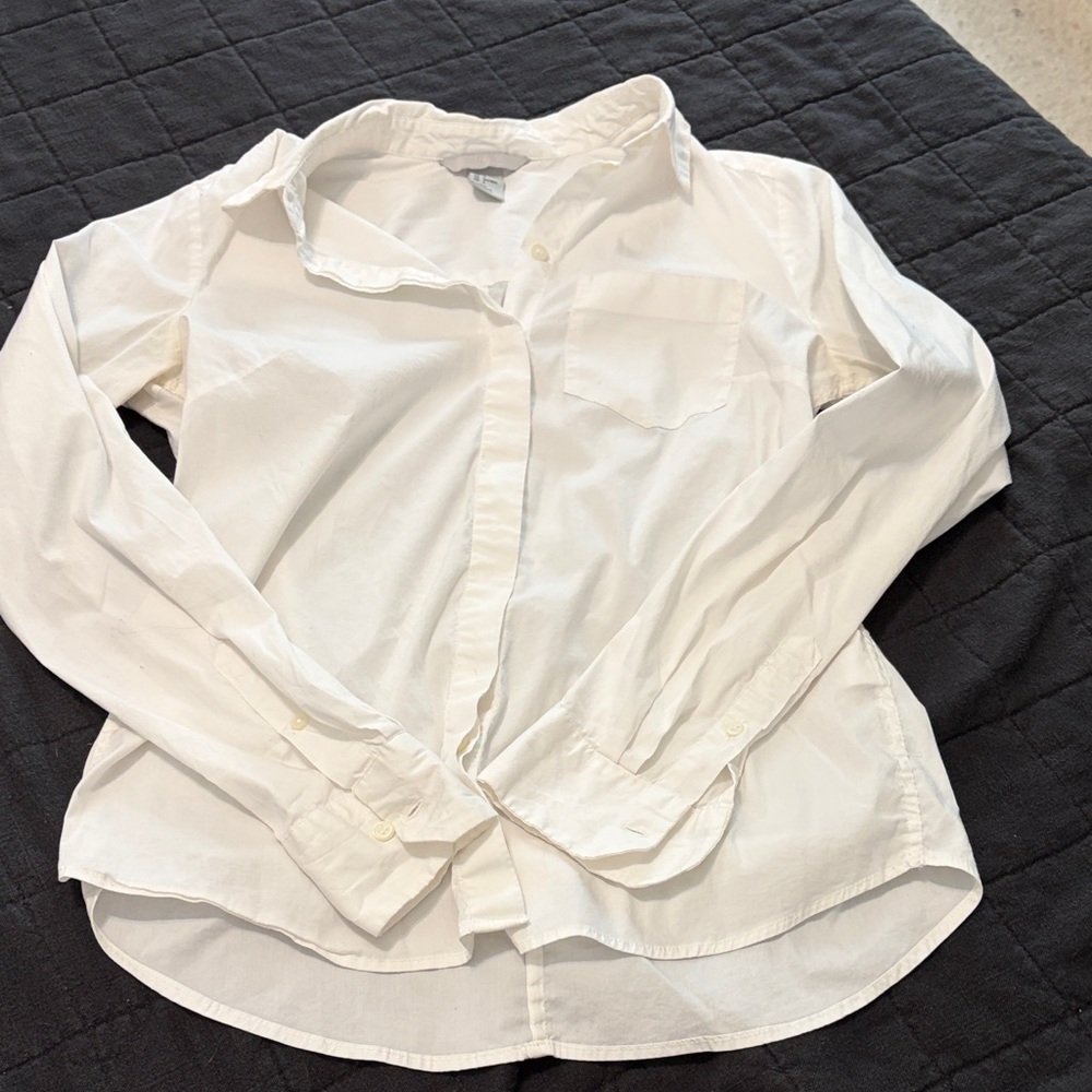H&M White Button Down Shirt for Women